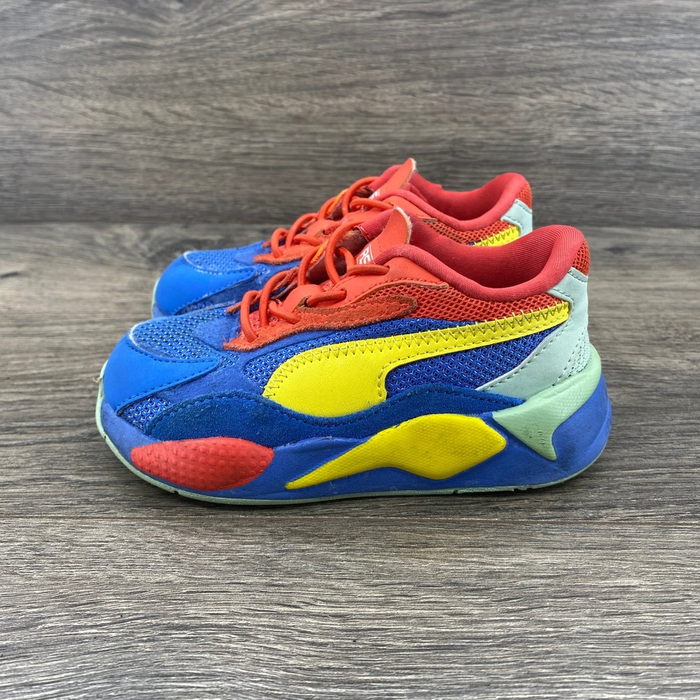 Puma RS-X Toddler Sneakers Blue Red‎ Yellow Multi Color 372359-10 Size 8C US